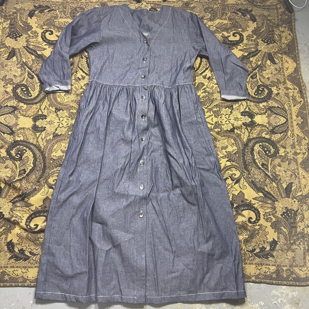 Vtg 90s C2W Cotton To Wear Denim Style Dress Womens Size M